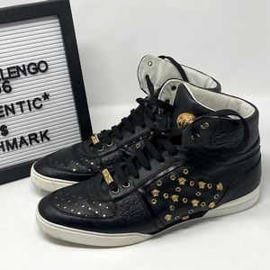 Versace High Top Gold Stud Sneakers – Size: 44